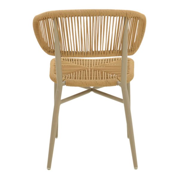 Καρέκλα στοιβαζόμενη Agus House Genius αλουμίνιο καφέ-pe rattan σε φυσική απόχρωση 55x63x77εκ - Image 5