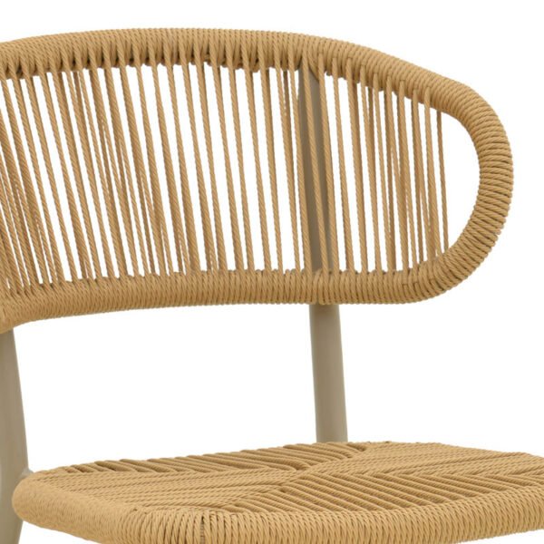Καρέκλα στοιβαζόμενη Agus House Genius αλουμίνιο καφέ-pe rattan σε φυσική απόχρωση 55x63x77εκ - Image 6