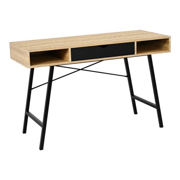 Γραφείο εργασίας Yamin House Genius σε oak απόχρωση με πόδι μαύρο μέταλλο 120x48x76εκ