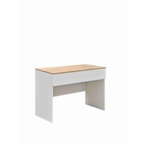 Γραφείο εργασίας Beleton House Genius με συρτάρια mdf σε oak με λευκή απόχρωση 100x50x75εκ