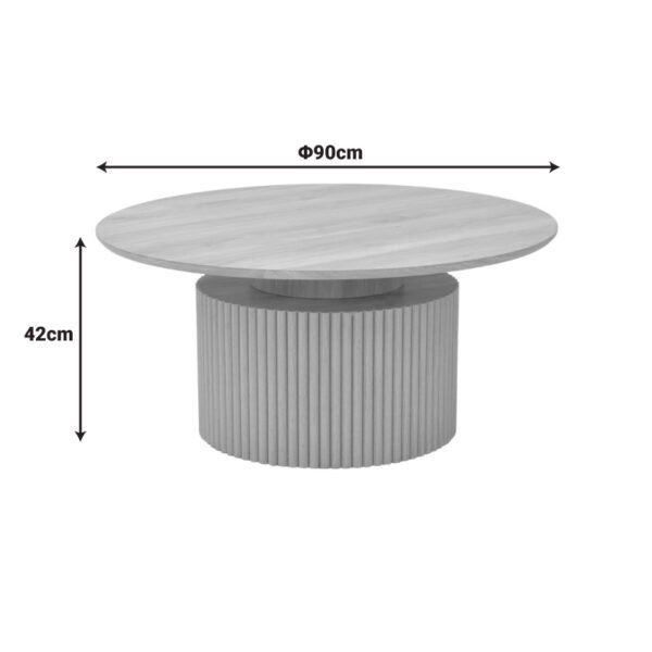 Τραπέζι σαλονιού Opols House Genius mdf σε  φυσική απόχρωση Φ90x42εκ - Image 5
