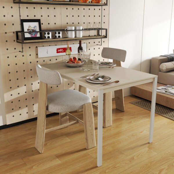 Τραπέζι Faragio House Genius μέταλλο σε μπεζ απόχρωση με γκρι μεταλλικά πόδια 120x75x75εκ - Image 2