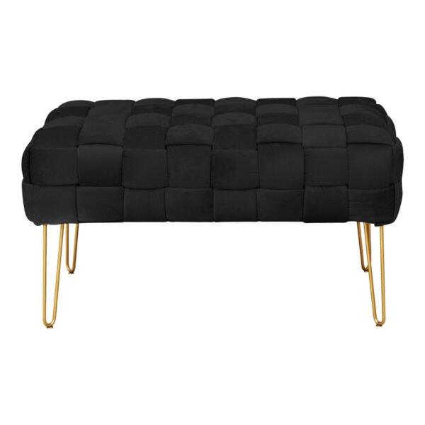 Σκαμπό Wenzo House Genius βελούδο σε μαύρη απόχρωση 82x43x46εκ