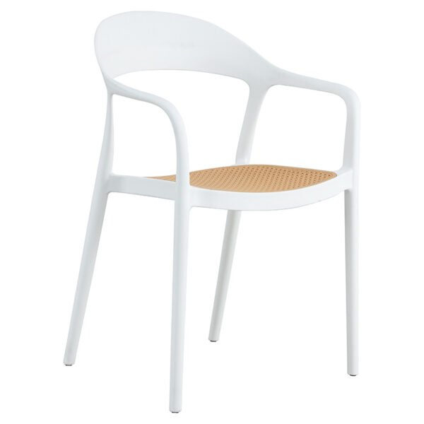 Πολυθρόνα Ember στοιβαζόμενη House Genius με UV protection PP μπεζ- λευκό 52.5x56.5x81εκ.