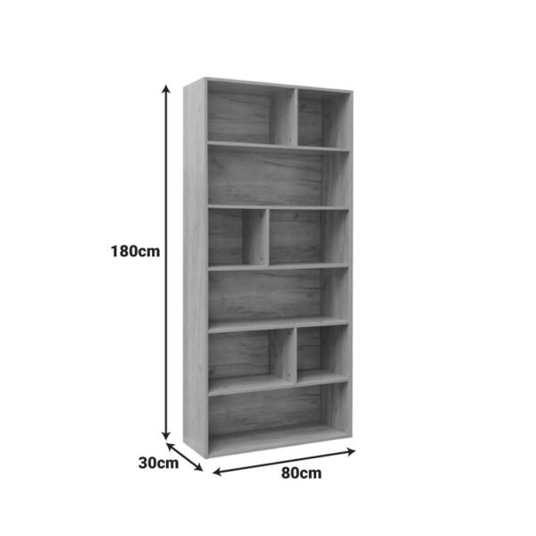 Βιβλιοθήκη Evergin House Genius mdf σε oak απόχρωση 80x30x180εκ - Image 3
