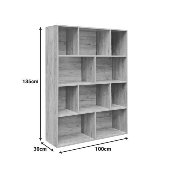 Βιβλιοθήκη Evergin House Genius mdf σε oak απόχρωση 100x30x135εκ - Image 3