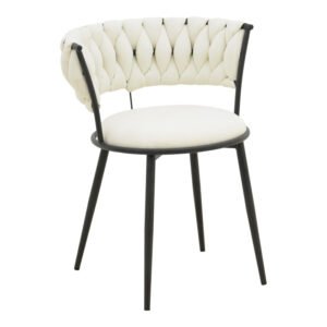 Πολυθρόνα Alkia I House Genius ύφασμα σε εκρού απόχρωση- πόδι μαύρο μέταλλο 57x58.5x72εκ