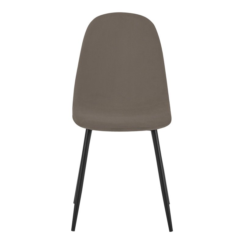 Καρέκλα Bella House Genius γκρι-καφέ βελούδο με πόδι μαύρο μέταλλο 43.5x52x89εκ - Image 4