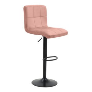 Σκαμπό μπαρ Remina House Genius πτυσσόμενο σάπιο μήλο βελούδο-βάση μαύρο μέταλλο 44x44x112εκ