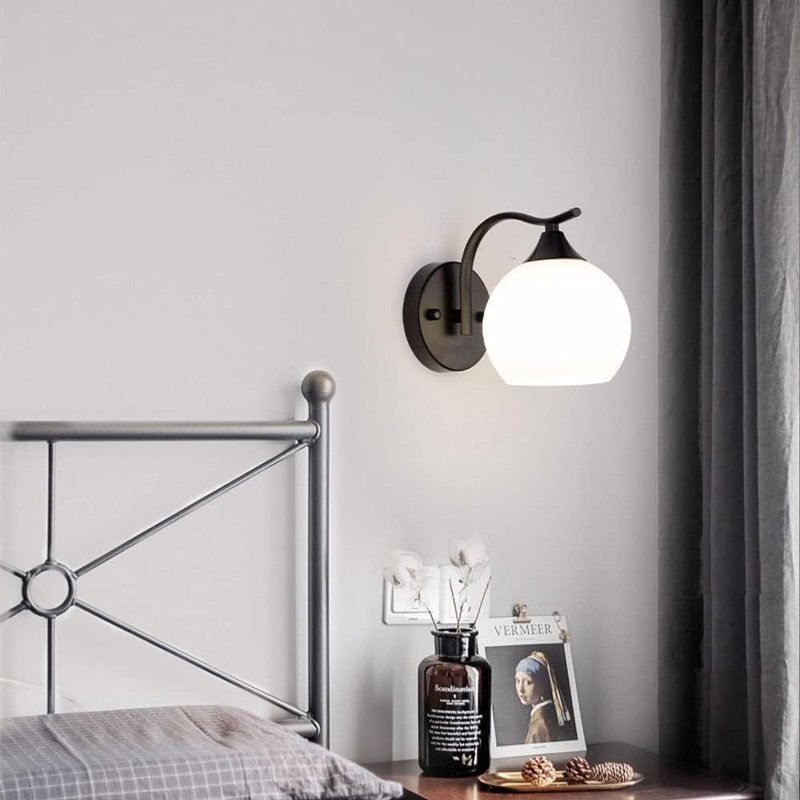 Φωτιστικό τοίχου-απλίκα Belinest House Genius E27 μέταλλο - γυαλί σε μαύρο-λευκό 20x14x17εκ - Image 2