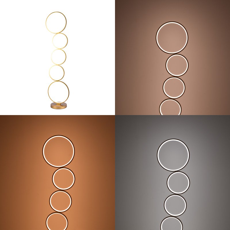 Φωτιστικό δαπέδου Chemal House Genius led μέταλλο σε χρυσή απόχρωση Φ30x130εκ - Image 2