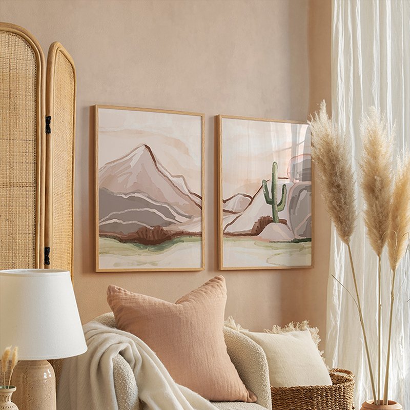 Πίνακας Beniz House Genius δίπτυχος με ψηφιακή εκτύπωση και πλαίσιο 33x1.5x48εκ