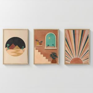 Πίνακας Venven House Genius τρίπτυχος με ψηφιακή εκτύπωση και πλαίσιο 33x1.5x48εκ