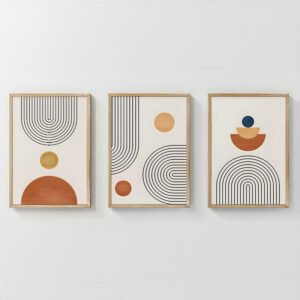 Πίνακας Lenda House Genius τρίπτυχος με ψηφιακή εκτύπωση και πλαίσιο 33x1.5x48εκ