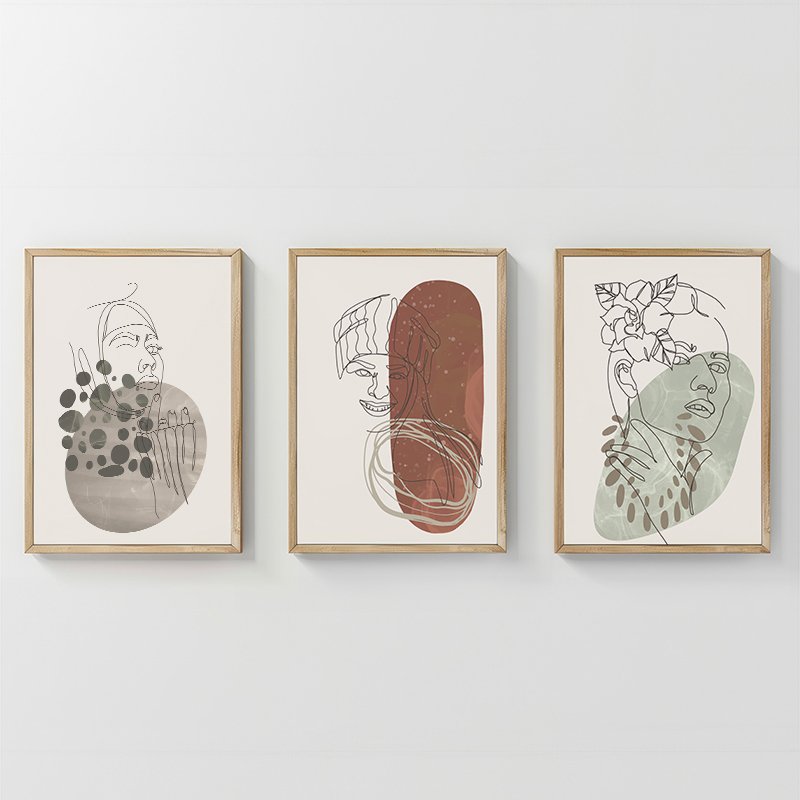 Πίνακας Aelra House Genius τρίπτυχος με ψηφιακή εκτύπωση και πλαίσιο 33x1.5x48εκ