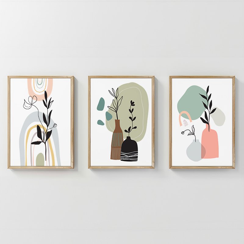 Πίνακας Thalyn House Genius τρίπτυχος με ψηφιακή εκτύπωση και πλαίσιο 33x1.5x48εκ