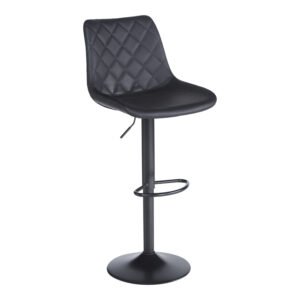 Σκαμπό μπαρ Libra House Genius pu-μέταλλο σε μαύρη απόχρωση 49x55x115εκ