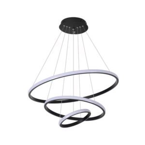 Φωτιστικό οροφής Rings House Genius led μέταλλο μαύρο Φ60x100εκ