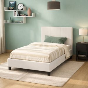 Κρεβάτι Nevil House Genius 100x200 PU χρώμα λευκό ματ