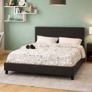 Κρεβάτι Nevil House Genius 150x200 PU χρώμα μαύρο ματ