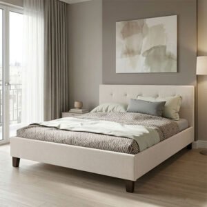 Κρεβάτι Mago House Genius ύφασμα εκρού 160x200εκ