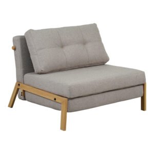 Πολυθρόνα-κρεβάτι Fancy House Genius ύφασμα σε μπεζ απόχρωση με φυσικό πόδι 95x98x70εκ