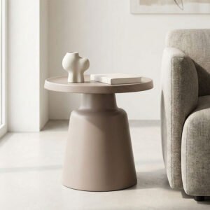 Βοηθητικό τραπέζι Ginoze Inart cappuccino μέταλλο Φ50x50εκ
