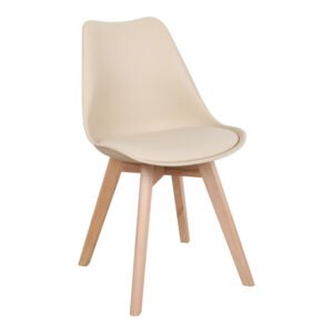 Καρέκλα Gaston House Genius PP-PU taupe απόχρωση- φυσικό πόδι 43x51x75εκ