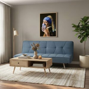 Καναπές-κρεβάτι Travis House Genius 3θέσιος με ύφασμα ανοικτό μπλε 175x83x74εκ