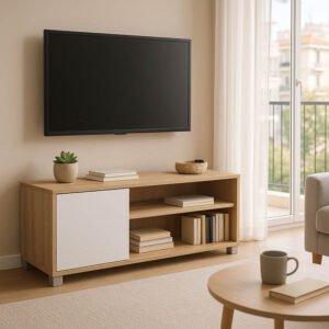 Έπιπλο τηλεόρασης Ellon House Genius μελαμίνης sonoma-λευκό 120x40x41εκ.