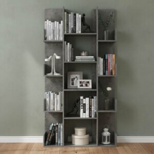 Βιβλιοθήκη Charles House Genius μελαμίνης γκρι oak 90x31x182.5εκ