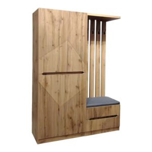 Έπιπλο εισόδου Zomie House Genius σε oak απόχρωση 131x41.5x180.4εκ
