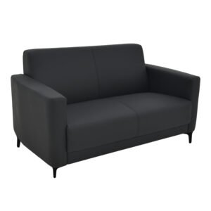 Καναπές διθέσιος Sidica I House Genius PU σε μαύρη απόχρωση 135x78x83εκ