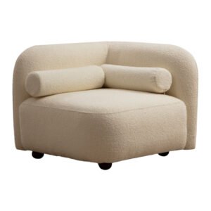 Πολυθρόνα Tranquil House Genius ύφασμα μπουκλέ κρεμ 90x90x74εκ