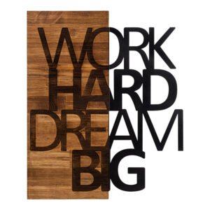 Διακοσμητικό τοίχου Deseze House Genius ξύλο πεύκου σε φυσική απόχρωση με μαύρο μέταλλο 48x3x58εκ