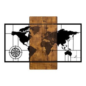 Διακοσμητικό τοίχου Merzo House Genius ξύλο πεύκου σε φυσική απόχρωση με μαύρο μέταλλο 58x3x85εκ