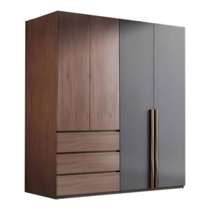 Ντουλάπα Sonlen House Genius σε καρυδί-ανθρακί απόχρωση 160x52x195εκ