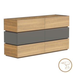 Συρταριέρα Sonlen House Genius mdf σε ανθρακί-sonoma απόχρωση 120x40x72εκ