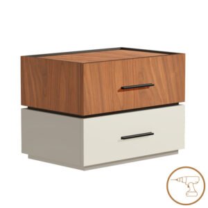 Κομοδίνο Sonlen House Genius mdf σε καρυδί-μπεζ απόχρωση 60x40x44.5εκ