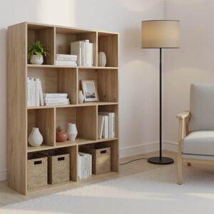 Βιβλιοθήκη Evergin House Genius mdf σε oak απόχρωση 100x30x135εκ