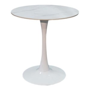 Τραπέζι Balou I House Genius sintered stone σε λευκό μαρμάρου Φ70x74εκ
