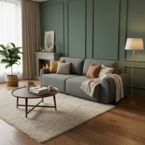 Kαναπές-κρεβάτι τριθέσιος Hungie House Genius υφασμα γκρι 250x92x89εκ