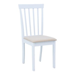 Καρέκλα Houston House Genius rubberwood σε λευκή απόχρωση 40x49x94εκ