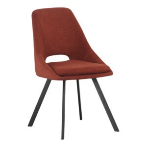 Καρέκλα Initiate House Genius terracotta ύφασμα-πόδι μαύρο μέταλλο 48x57x85εκ