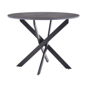 Τραπέζι Dammero House Genius mdf σε ανθρακί απόχρωση με πόδι μαύρο μέταλλο Φ100x75εκ