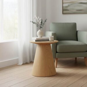 Βοηθητικό τραπέζι Kayano House Genius mdf σε φυσική απόχρωση Φ45x50εκ