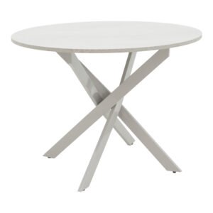 Τραπέζι Dammero House Genius mdf σε γκρι απόχρωση με πόδι γκρι μέταλλο Φ100x75εκ