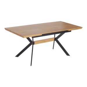 Τραπέζι Jessamy House Genius επεκτεινόμενο MDF 43mm σε φυσική απόχρωση και πόδι μεταλλικό μαύρο 160/200x90x76εκ
