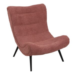 Πολυθρόνα-μπερζέρα Silla House Genius μπουκλέ ύφασμα σε σάπιο μήλο απόχρωση 97x80x100εκ
