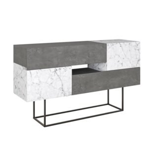 Μπουφές Roberta House Genius γκρι antique-λευκό μαρμάρου 145x40x82εκ